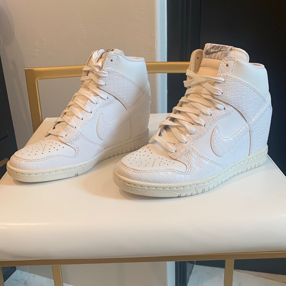 All white Nike wedge sneakers US 7